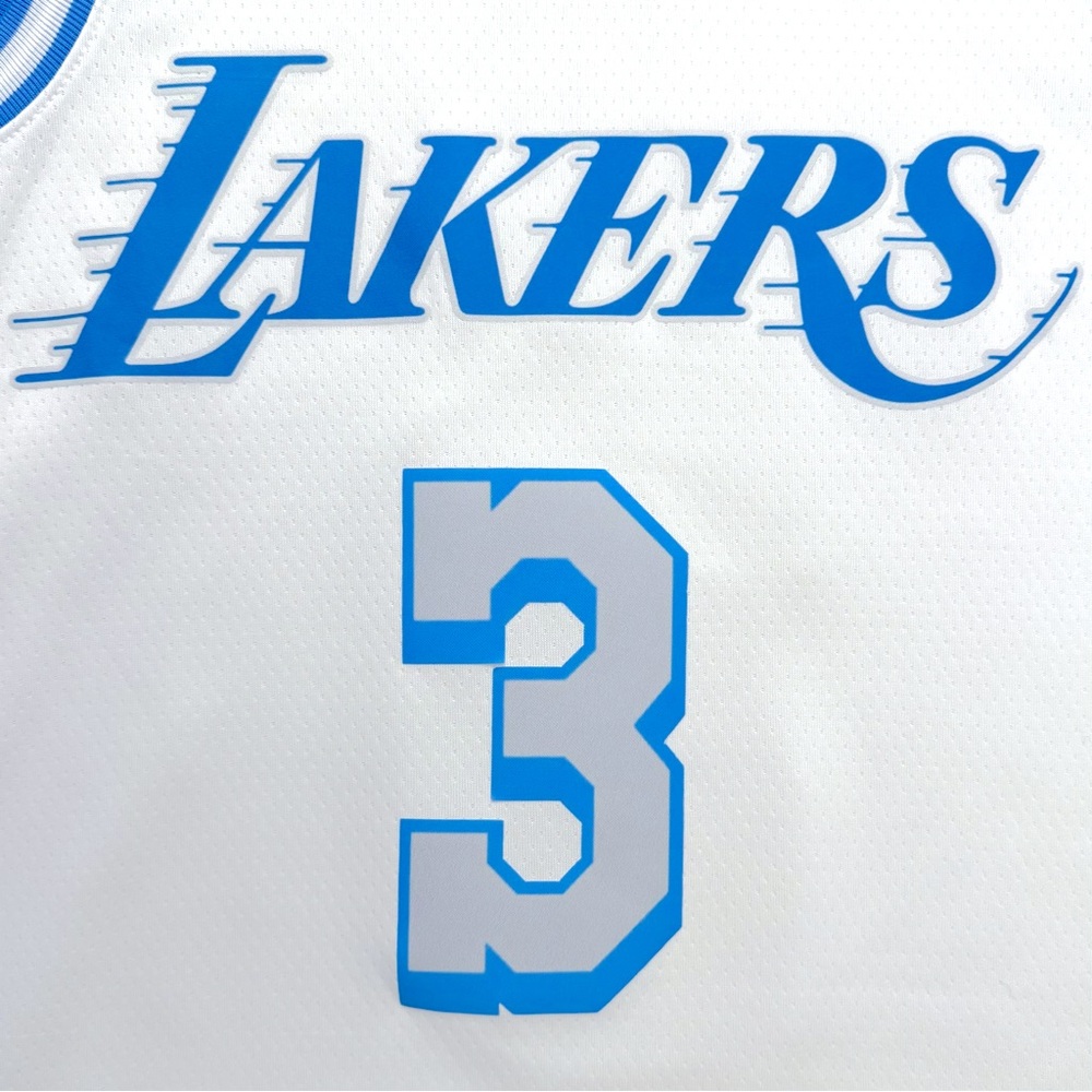 Nike Anthony Davis Los Angeles Lakers #3 White / Blue City Swingman Jersey 44 M - Picture 4 of 7